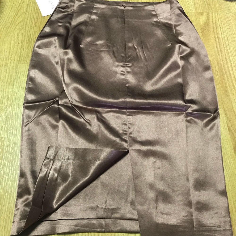 NWT Antonia Satin MIDI Skirt Chocolate size Small - Picture 3 of 7
